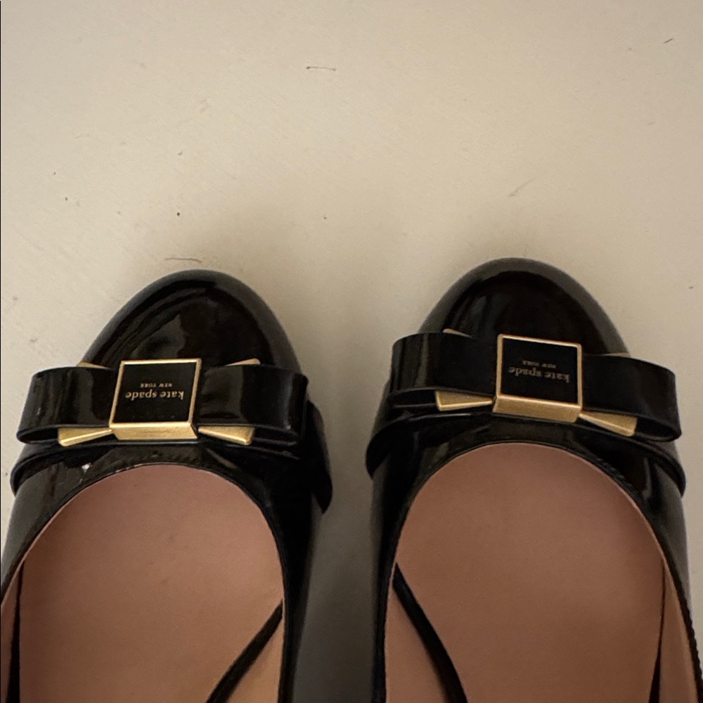 Kate Spade Black Patent Bowdie Wedges - Picture 4 of 5
